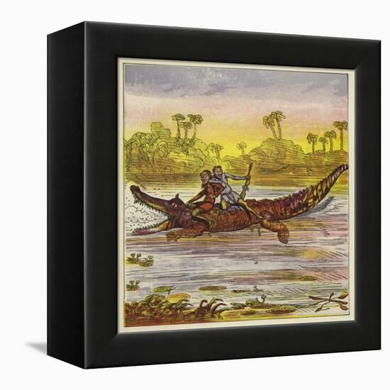 The Brothers Bold Travelling on the Nile by Crocodile-Ernest Henry Griset-Framed Premier Image Canvas