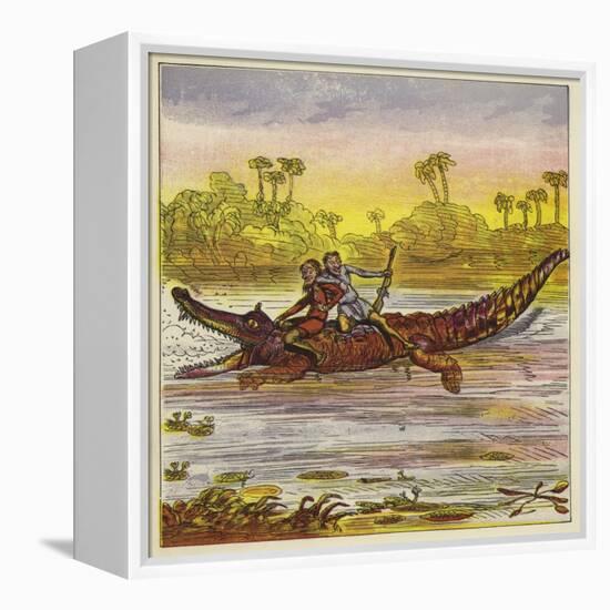 The Brothers Bold Travelling on the Nile by Crocodile-Ernest Henry Griset-Framed Premier Image Canvas