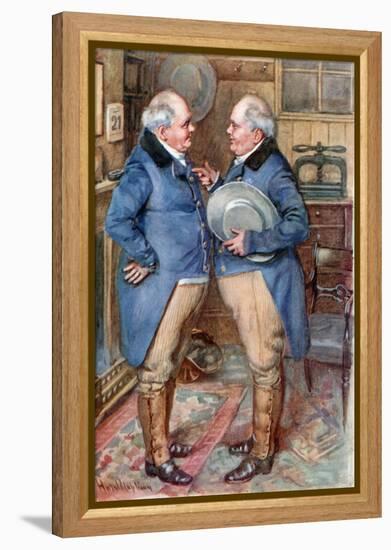 The Brothers Cheeryble (Colour Litho)-Harold Copping-Framed Premier Image Canvas