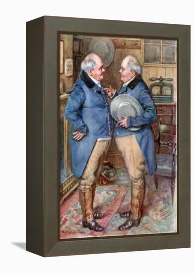 The Brothers Cheeryble (Colour Litho)-Harold Copping-Framed Premier Image Canvas