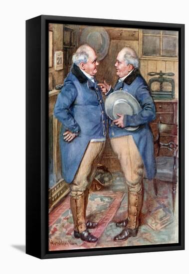 The Brothers Cheeryble (Colour Litho)-Harold Copping-Framed Premier Image Canvas