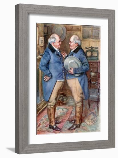 The Brothers Cheeryble (Colour Litho)-Harold Copping-Framed Giclee Print