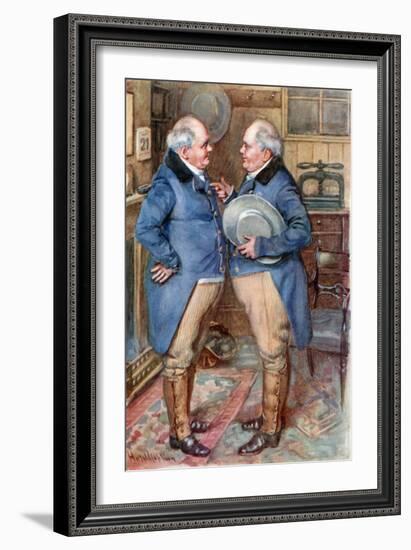 The Brothers Cheeryble (Colour Litho)-Harold Copping-Framed Giclee Print