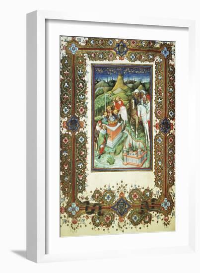 The Brothers Selling Joseph, Miniature by Belbello of Pavia, from the Visconti Book of Hours-null-Framed Giclee Print