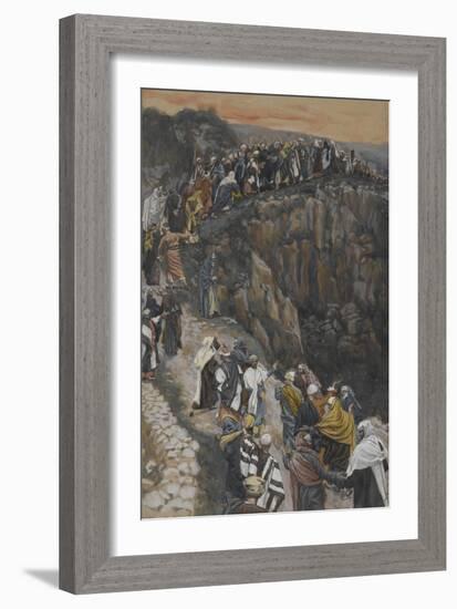 The Brow of the Hill Near Nazareth from 'The Life of Our Lord Jesus Christ'-James Jacques Joseph Tissot-Framed Giclee Print