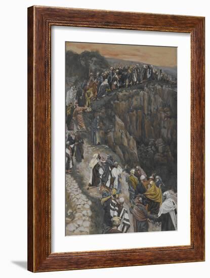 The Brow of the Hill Near Nazareth from 'The Life of Our Lord Jesus Christ'-James Jacques Joseph Tissot-Framed Giclee Print