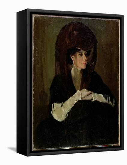 The Brown Veil (Oil on Canvas)-William Nicholson-Framed Premier Image Canvas