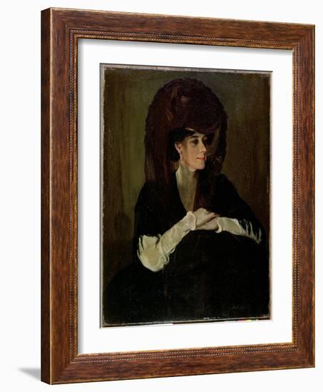 The Brown Veil (Oil on Canvas)-William Nicholson-Framed Giclee Print