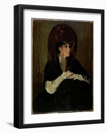 The Brown Veil (Oil on Canvas)-William Nicholson-Framed Giclee Print