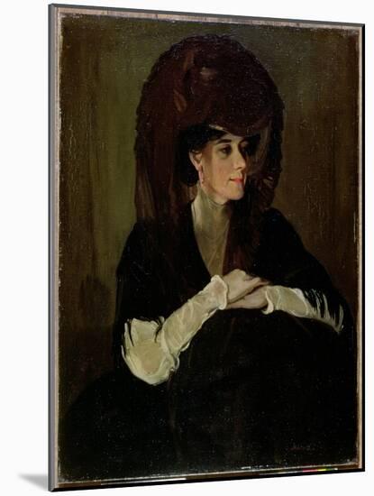 The Brown Veil (Oil on Canvas)-William Nicholson-Mounted Giclee Print