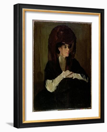 The Brown Veil (Oil on Canvas)-William Nicholson-Framed Giclee Print