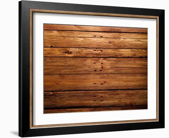 The Brown Wood Texture with Natural Patterns-Irochka-Framed Photographic Print