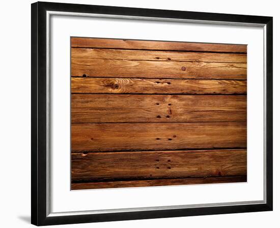 The Brown Wood Texture with Natural Patterns-Irochka-Framed Photographic Print