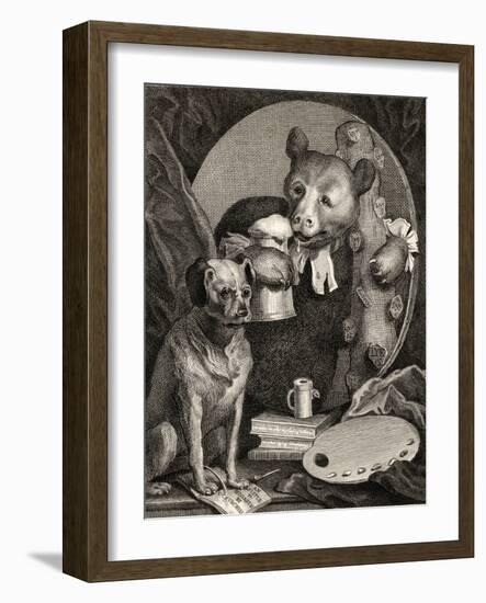 The Bruiser Charles Churchill, Once the Reverend, in the Character of a Russian Hercules,…-William Hogarth-Framed Giclee Print