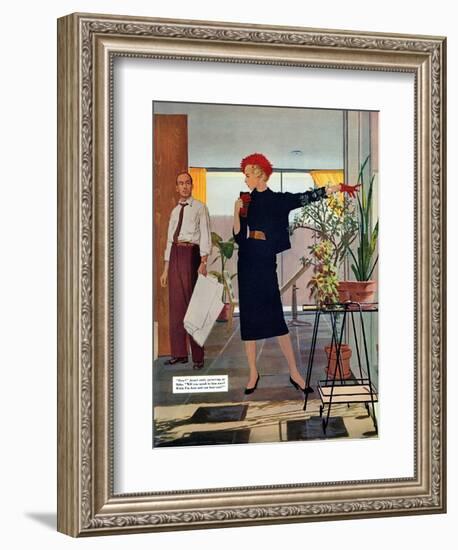 The Brute Next Door  - Saturday Evening Post "Leading Ladies", October 9, 1954 pg.22-Austin Briggs-Framed Giclee Print