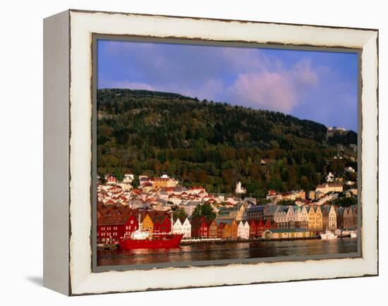 The Bryggen, a Huddle of Wooden Buildings on the Waterfront, Bergen,Hordaland, Norway-Anders Blomqvist-Framed Premier Image Canvas