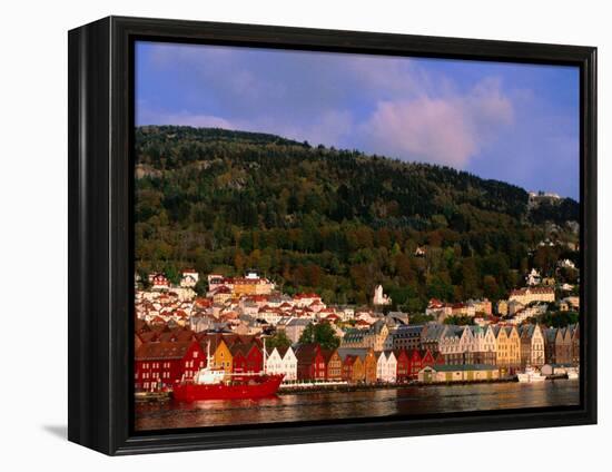 The Bryggen, a Huddle of Wooden Buildings on the Waterfront, Bergen,Hordaland, Norway-Anders Blomqvist-Framed Premier Image Canvas