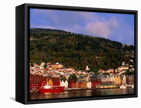 The Bryggen, a Huddle of Wooden Buildings on the Waterfront, Bergen,Hordaland, Norway-Anders Blomqvist-Framed Premier Image Canvas