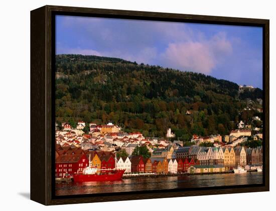 The Bryggen, a Huddle of Wooden Buildings on the Waterfront, Bergen,Hordaland, Norway-Anders Blomqvist-Framed Premier Image Canvas