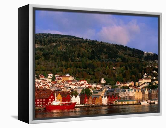 The Bryggen, a Huddle of Wooden Buildings on the Waterfront, Bergen,Hordaland, Norway-Anders Blomqvist-Framed Premier Image Canvas