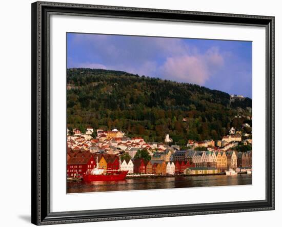 The Bryggen, a Huddle of Wooden Buildings on the Waterfront, Bergen,Hordaland, Norway-Anders Blomqvist-Framed Photographic Print