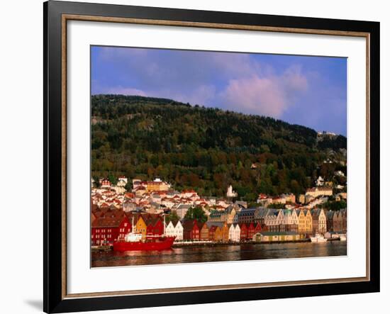 The Bryggen, a Huddle of Wooden Buildings on the Waterfront, Bergen,Hordaland, Norway-Anders Blomqvist-Framed Photographic Print