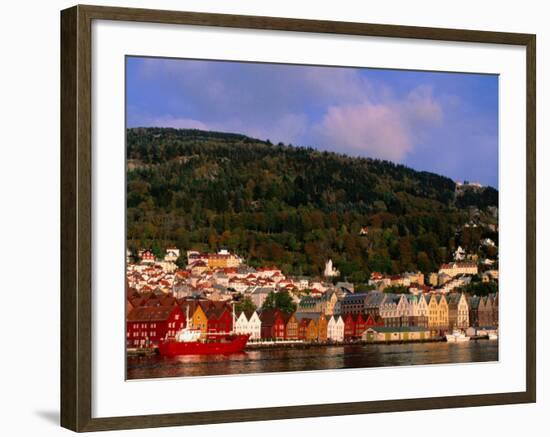 The Bryggen, a Huddle of Wooden Buildings on the Waterfront, Bergen,Hordaland, Norway-Anders Blomqvist-Framed Photographic Print