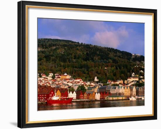 The Bryggen, a Huddle of Wooden Buildings on the Waterfront, Bergen,Hordaland, Norway-Anders Blomqvist-Framed Photographic Print