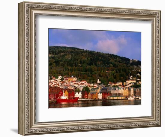 The Bryggen, a Huddle of Wooden Buildings on the Waterfront, Bergen,Hordaland, Norway-Anders Blomqvist-Framed Photographic Print