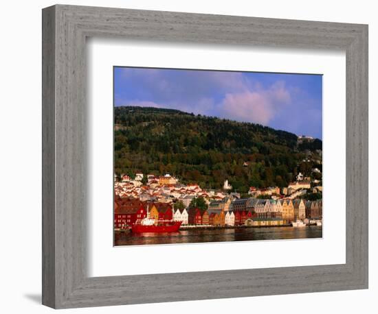 The Bryggen, a Huddle of Wooden Buildings on the Waterfront, Bergen,Hordaland, Norway-Anders Blomqvist-Framed Photographic Print