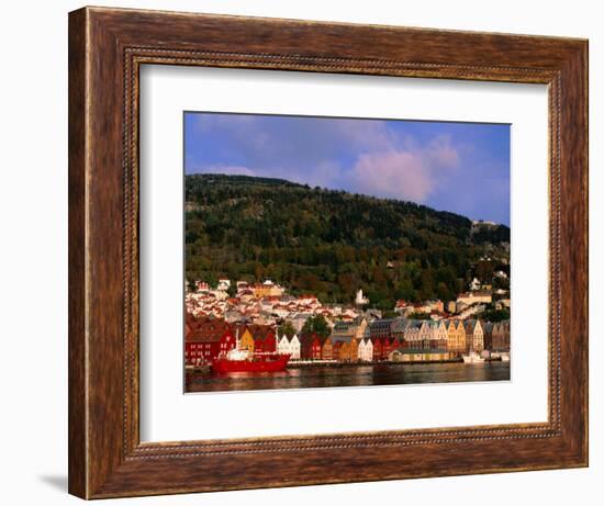 The Bryggen, a Huddle of Wooden Buildings on the Waterfront, Bergen,Hordaland, Norway-Anders Blomqvist-Framed Photographic Print