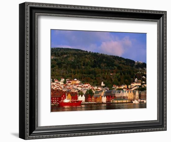 The Bryggen, a Huddle of Wooden Buildings on the Waterfront, Bergen,Hordaland, Norway-Anders Blomqvist-Framed Photographic Print