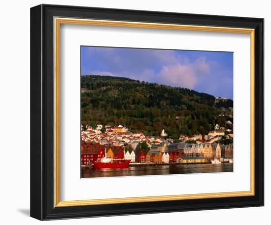 The Bryggen, a Huddle of Wooden Buildings on the Waterfront, Bergen,Hordaland, Norway-Anders Blomqvist-Framed Photographic Print