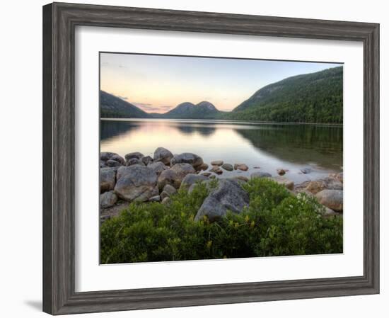 The Bubbles and Jordan Pond in Acadia National Park, Maine, USA-Jerry & Marcy Monkman-Framed Photographic Print