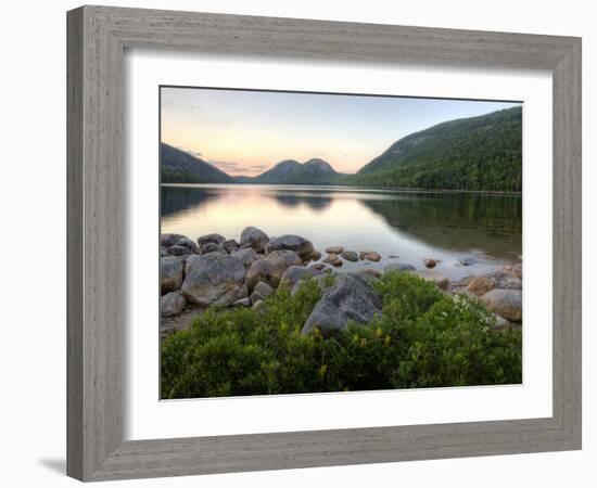 The Bubbles and Jordan Pond in Acadia National Park, Maine, USA-Jerry & Marcy Monkman-Framed Photographic Print