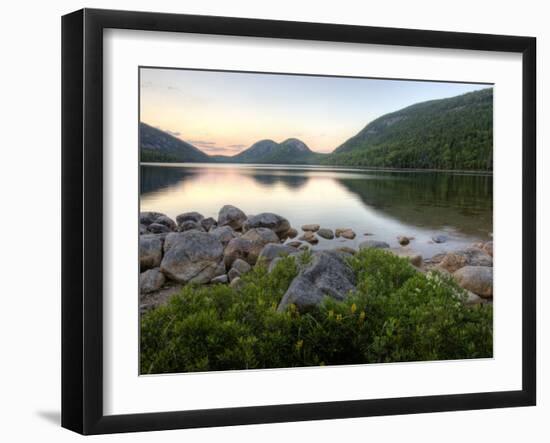 The Bubbles and Jordan Pond in Acadia National Park, Maine, USA-Jerry & Marcy Monkman-Framed Photographic Print