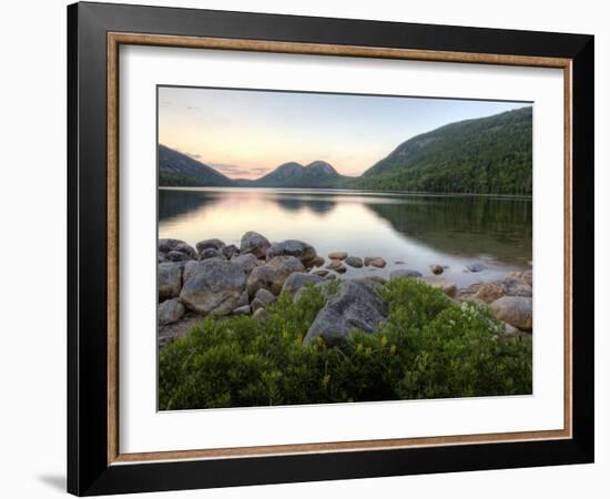 The Bubbles and Jordan Pond in Acadia National Park, Maine, USA-Jerry & Marcy Monkman-Framed Photographic Print