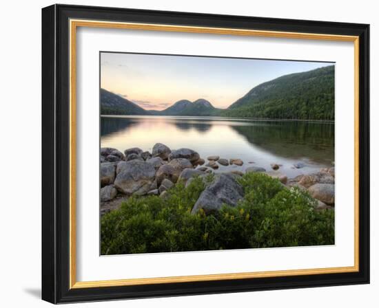 The Bubbles and Jordan Pond in Acadia National Park, Maine, USA-Jerry & Marcy Monkman-Framed Photographic Print