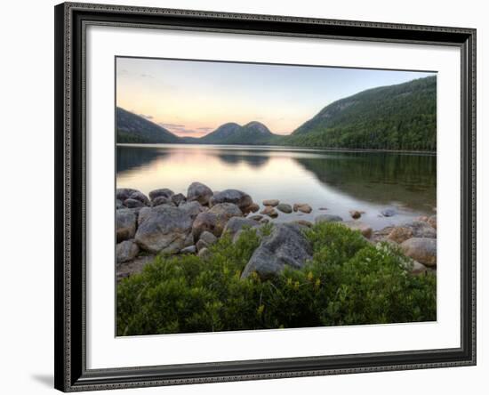 The Bubbles and Jordan Pond in Acadia National Park, Maine, USA-Jerry & Marcy Monkman-Framed Photographic Print