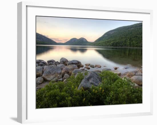 The Bubbles and Jordan Pond in Acadia National Park, Maine, USA-Jerry & Marcy Monkman-Framed Photographic Print