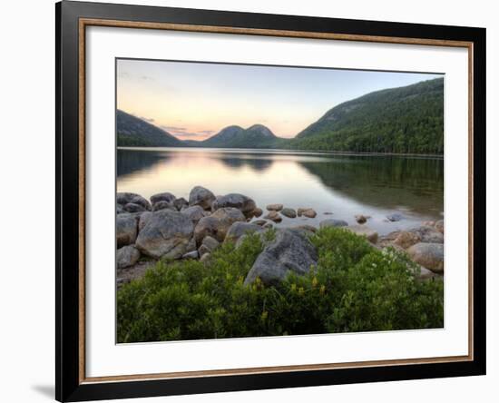 The Bubbles and Jordan Pond in Acadia National Park, Maine, USA-Jerry & Marcy Monkman-Framed Photographic Print