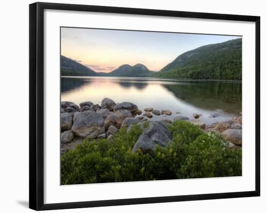 The Bubbles and Jordan Pond in Acadia National Park, Maine, USA-Jerry & Marcy Monkman-Framed Photographic Print