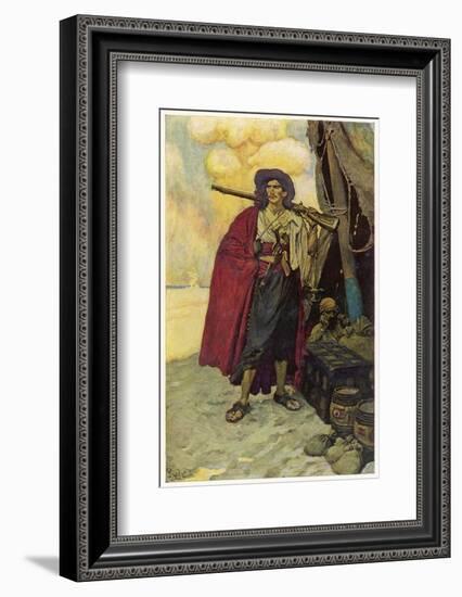 The Buccaneer, as He Lives on in Legend Waiting to be Re- Enacted by Errol Flynn or Burt Lancaster-Howard Pyle-Framed Photographic Print
