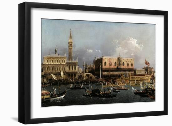 The Bucintoro at the Molo on Ascension Day-Canaletto-Framed Giclee Print