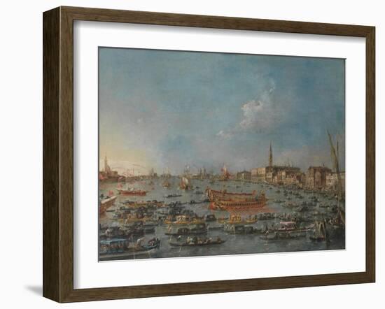 The Bucintoro Festival of Venice, Mid of the 18th C-Francesco Guardi-Framed Giclee Print