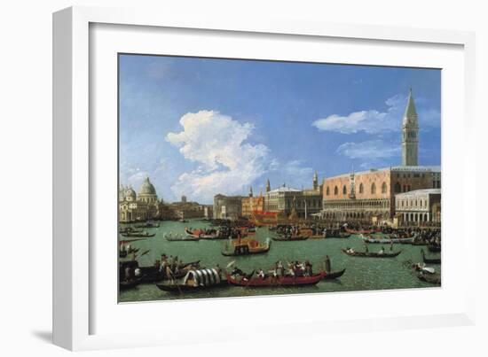 The Bucintoro Preparing to Leave the Molo on Ascension Day-Canaletto-Framed Giclee Print