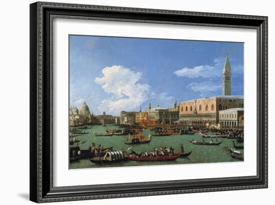 The Bucintoro Preparing to Leave the Molo on Ascension Day-Canaletto-Framed Giclee Print