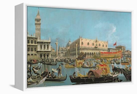 The Bucintoro Returning to the Molo-Canaletto-Framed Premier Image Canvas