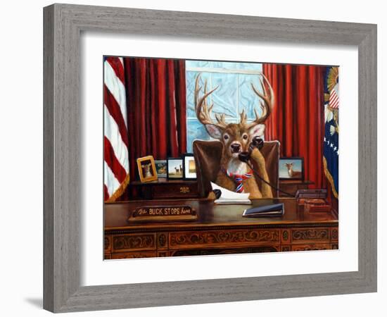 The Buck Stops Here-Lucia Heffernan-Framed Art Print