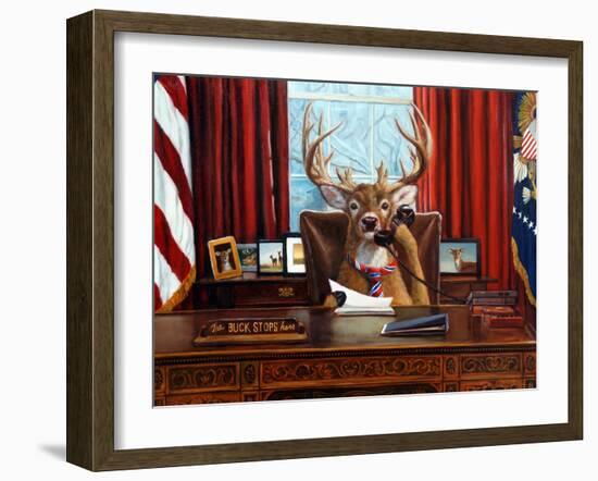 The Buck Stops Here-Lucia Heffernan-Framed Art Print